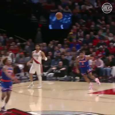 Deuce McBride with a monster block to prevent the fast break