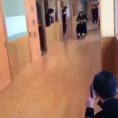 Just riding thru the corridors of my school