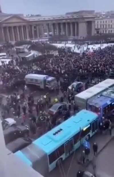 After Putin's Hitman Failed To Kill His Opposition With Poison Putin Arrested Alexei Navalny And His Wife. The Russian People Have Had Enough As They Flow Into The Streets Of Saint Petersburg In An Unprecedented Show Of Support For Navalny.