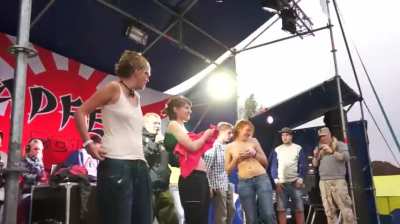 Hot girls stripping on stage
