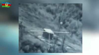 Armenian P-18 destroyed by Azerbaijani SPIKE in khojavend region, September 19th 2023