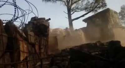 Indian Army targeting pakistani positions across LOC (Line of Control) at Rajouri Sector.