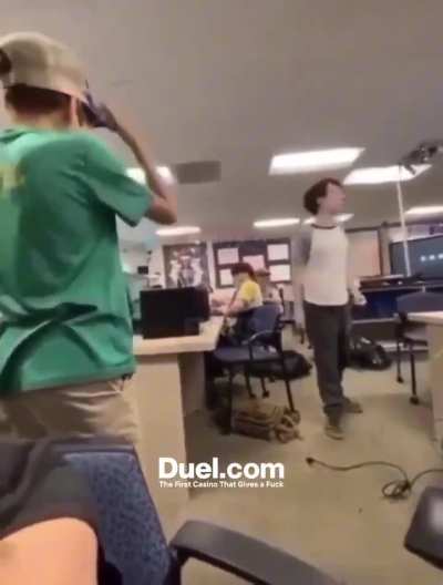 Student messes with a sped kid &amp;amp; he loses it
