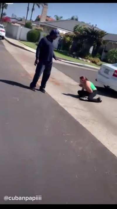 Woman takes off running after she crashes her car. She was driving erratically and hit multiple cars.