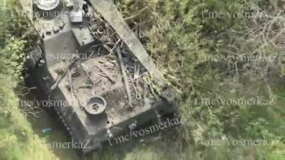 Destruction of Ukrainian Bergepanzer 2, by Russian drones in Kursk region. 