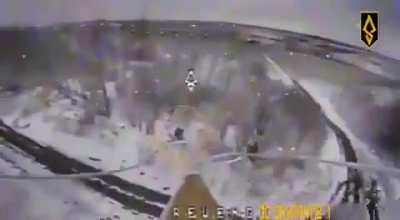 FPV pilots from the Ukrainian 92nd Assault Brigade attack Russian vehicles and infantry in the Kharkiv Oblast.