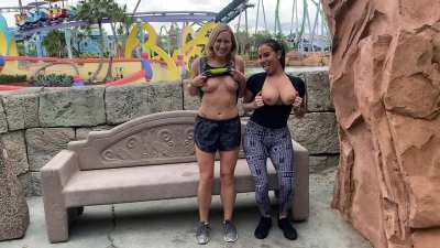 Flashing with my bestie at Universal Studios