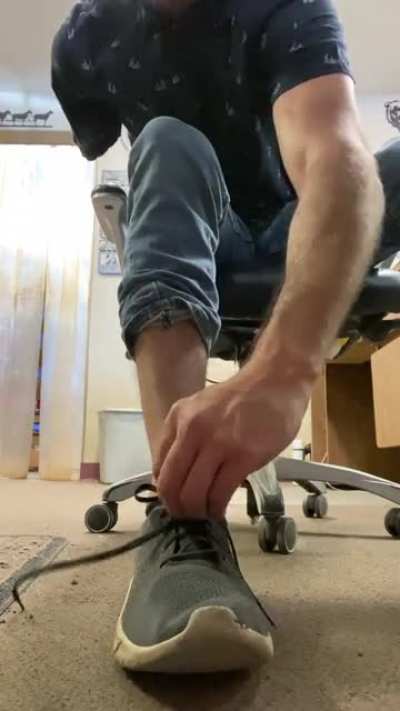 Everyone told me to post this here! Lost my Dominant arm so teaching myself to tie my shoes. Attitude is everything