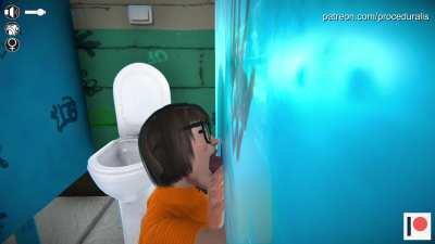 Velma sucks BBC in gloryhole (proceduralis)