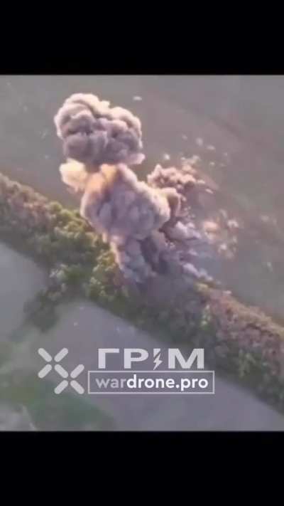 Destruction of Russian MLRS BM-21 "Grad" with FPV drone