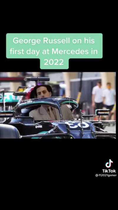 Russell&rsquo;s first day at Merc in 2022