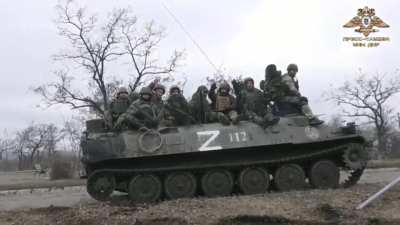 This video was just posted on a pro-Russian telegram page. It is most likely propaganda, however there is interesting footage of tanks/armored vehicles.