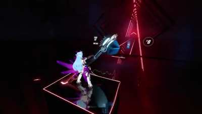 KOS-MOS plays &ldquo;Engage the Enemy&rdquo; with Monados on Beat Saber.