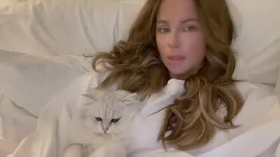 With the cat