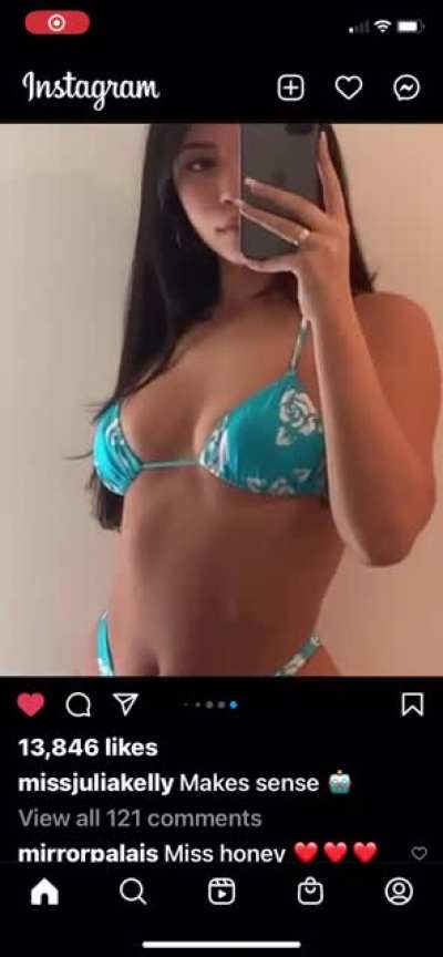 Julia in a hot blue bikini
