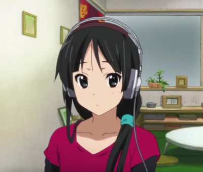 Fun fact: the AKG K-701 headphones that Mio wears received a big boost in sales when K-On! aired and retailers unofficially named it the "the Mio-phone"
