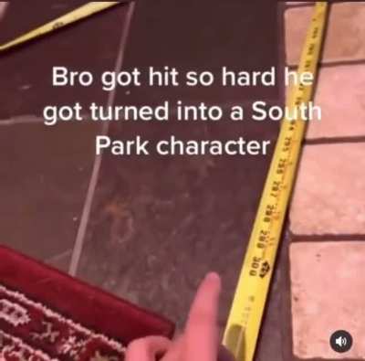 Kid gets bitch slapped by a tape measure
