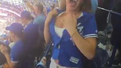 Blue Jays Fan shows her titties