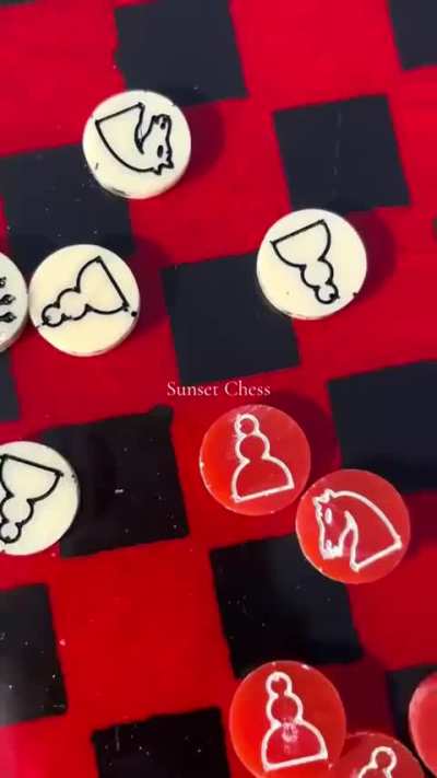 Red resin chess set I made