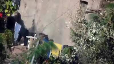 The Indian Army targeting militants preparing to cross the border. Apparently, the same group had previously tried to infiltrate but failed. The footage reveals multiple militants being simultaneously neutralized while sitting near what appears to be a Pa