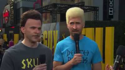Mikey Day and Ryan Gosling crash Fall Guy premiere as Beavis &amp;amp; Butthead