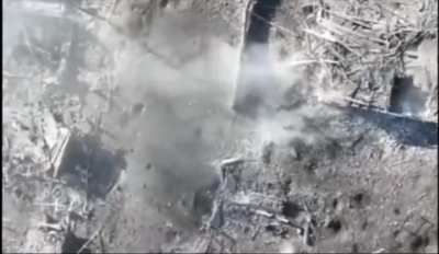 Drone drop splits russian soldiers skull (Enhanced) 