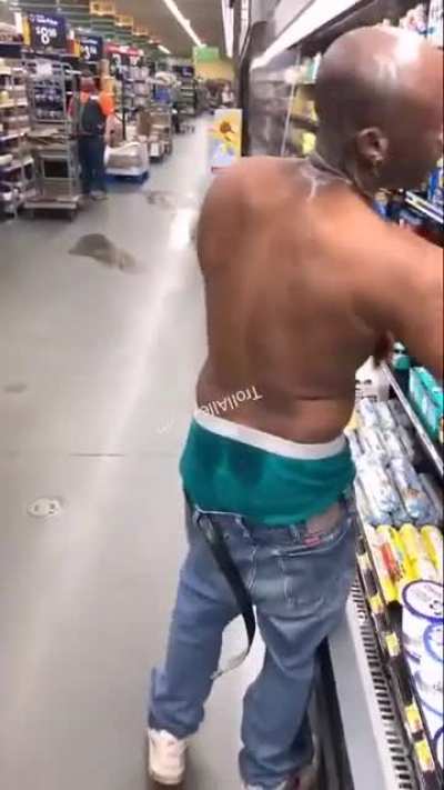 Man Couldn't Stop Himself From Eating And Destroying Walmart Items