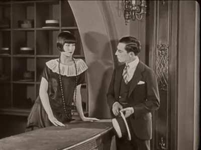 Buster Keaton getting the "brush off" 1920s?