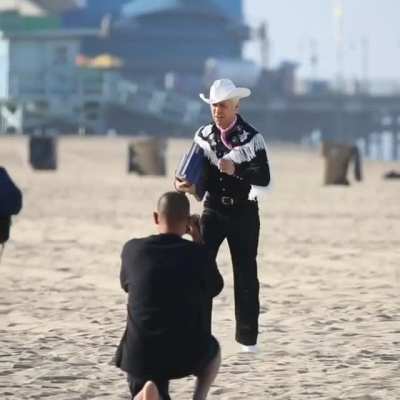 "I can't even Beach here!" Leaked footage of Ryan Gosling as Ken in "Barbie."