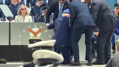 Joe Biden falls during graduation ceremony