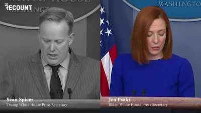 The difference between the current and previous administration.