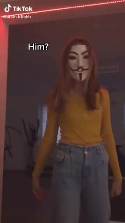 A classic: Guy Fawkes chick avenges her younger brother