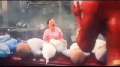 Flash puts a baby in a microwave