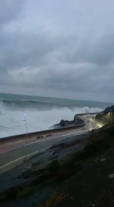 A Colossal Wave Crashing In San Sebastian, Spain.