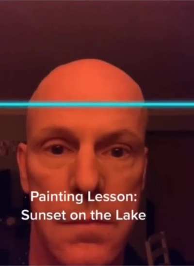 Painting lesson: sunset on a lake