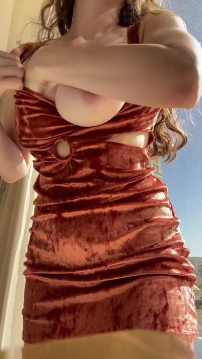 No bra or panties under my dress today 