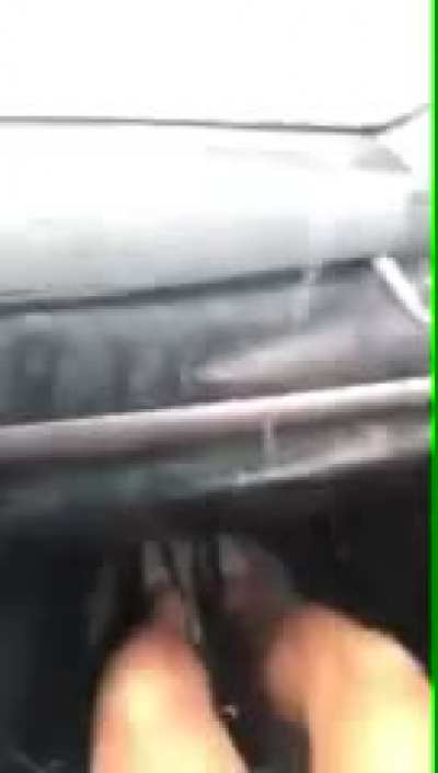 Just a puddle outside of the car, no problem..