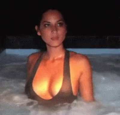 Olivia in the hot tub