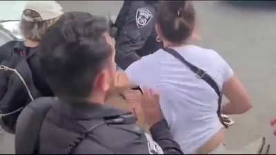Israelis protesting the bombing of Gaza get beaten and arrested by Israeli police in Tel Aviv