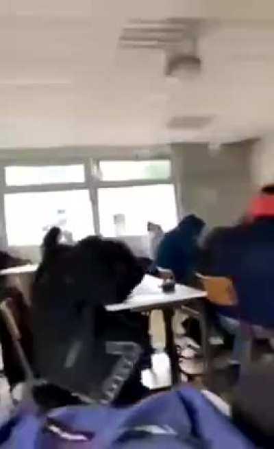 French students having fun in classsroom