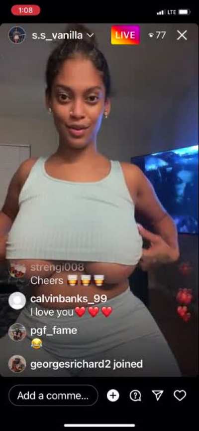 Titty flash on IG live