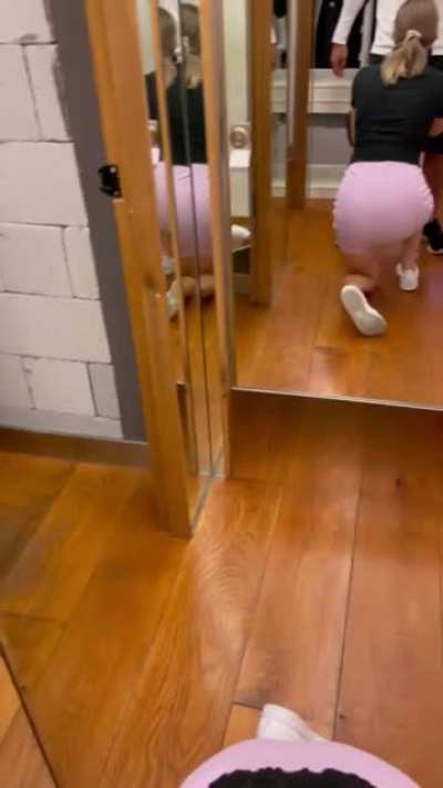 We thought we were alone until someone came out of the change rooms!