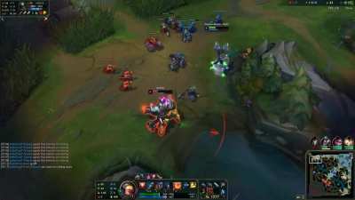 Interesting interaction. When a low health Urgot ults a low health Kayle that ults herself.