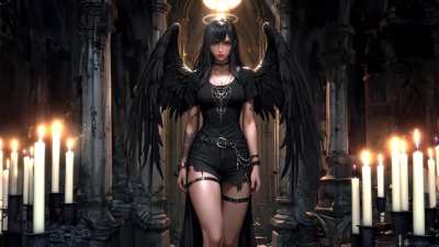 Black Wings Goth Girl