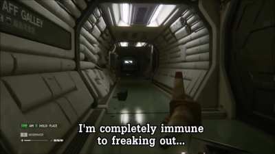 Womble playing Alien Isolation