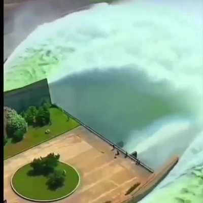 The Xiaolangdi Dam in China discharging water at 4,800 cubic meters per second
