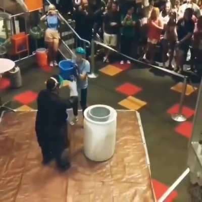 Liquid nitrogen and hot water...