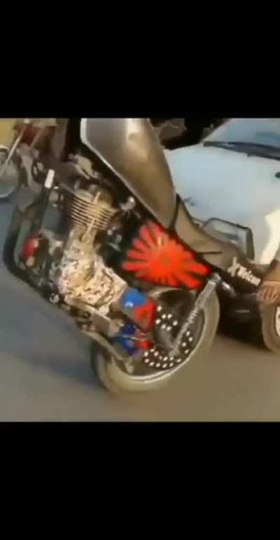 Bike wheeling stunt goes wrong