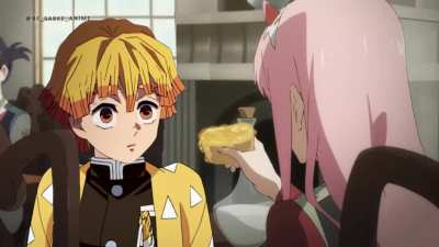 Zenitsu meets Zero Two