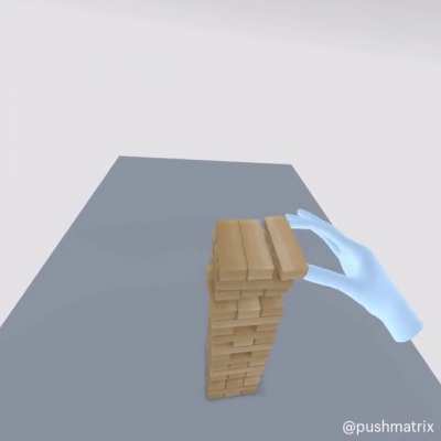 It's VR Jenga but your fingers get longer after every move. You in?